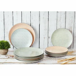 6 Assiettes à dessert Pattern Pastel rose pastel/bleu pastel/vert pastel - D.21 cm-Bjorn Outlet