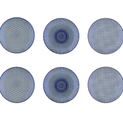 6 Assiettes à dessert Pattern Dark blue bleu foncé - D.21 cm-Bjorn Clearance