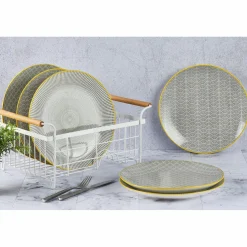 6 Assiettes à dessert Pattern Eclipse gris anthracite - D.21 cm-Bjorn Hot