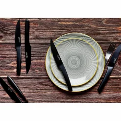 6 Assiettes à dessert Pattern Eclipse gris anthracite - D.21 cm-Bjorn Hot