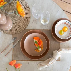 6 Assiettes À DessertArita 20.5Cm En GrèsMarron-Novastyl New