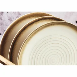 Bjorn Assiettes^6 Assiettes Cosmos beige/blanc nacré - D.27.5 cm