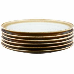 Bjorn Assiettes^6 Assiettes Cosmos beige/blanc nacré - D.27.5 cm