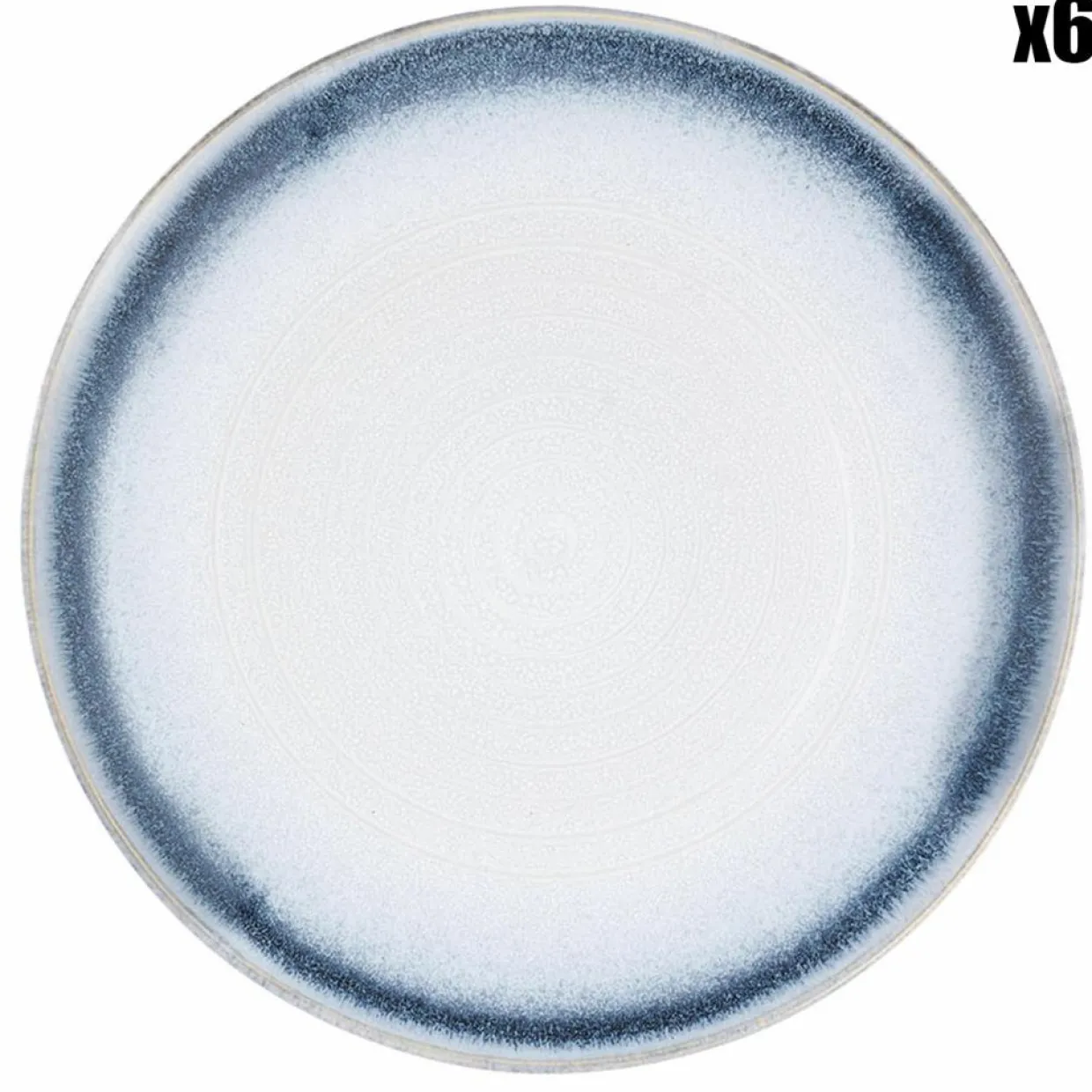Bjorn Assiettes^6 Assiettes Cosmos bleu/blanc nacré - D.27 cm