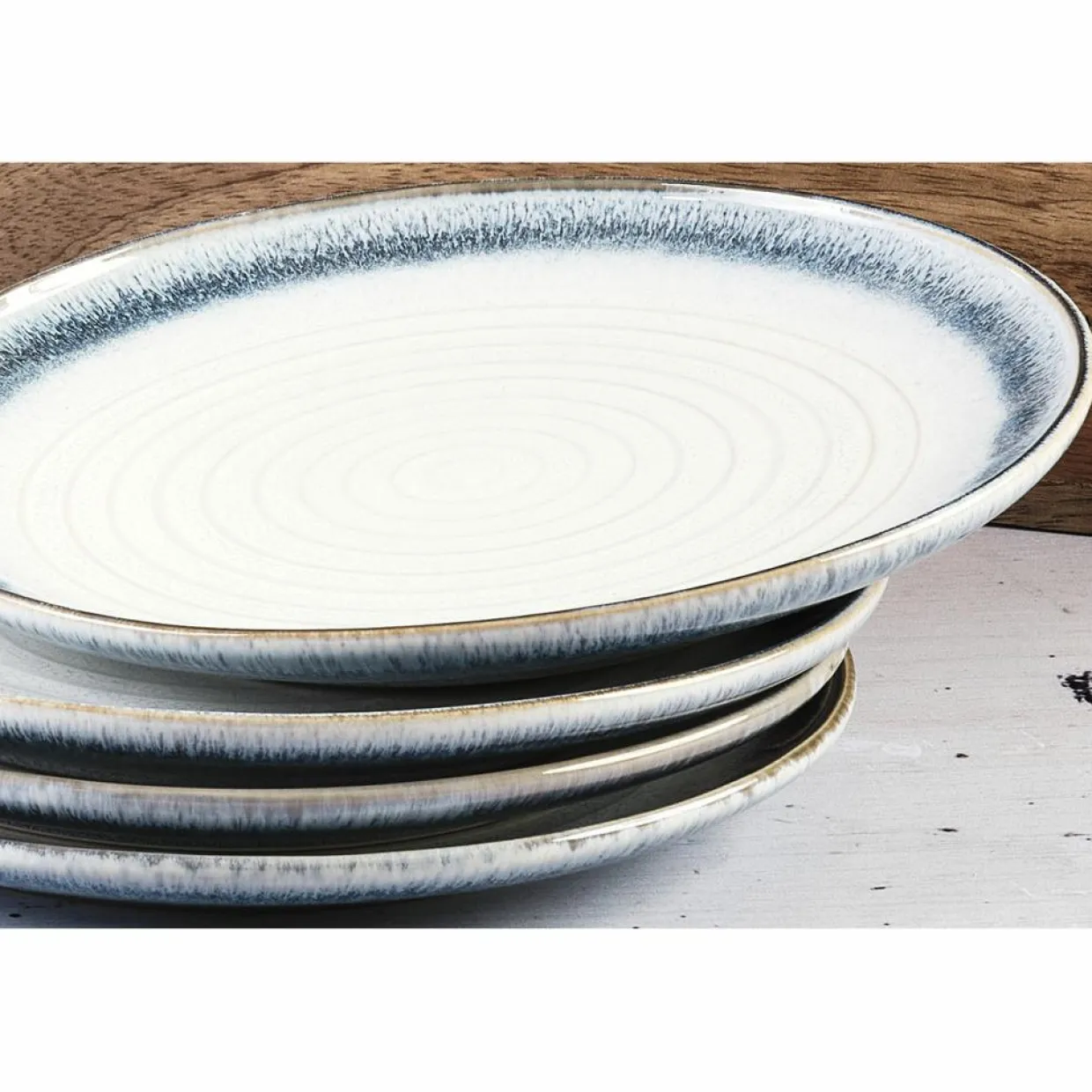 Bjorn Assiettes^6 Assiettes Cosmos bleu/blanc nacré - D.21.5 cm