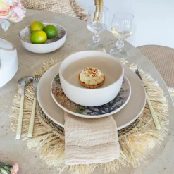 6 Assiettes CoupesArita 15Cm En Grès Beige-Novastyl Outlet