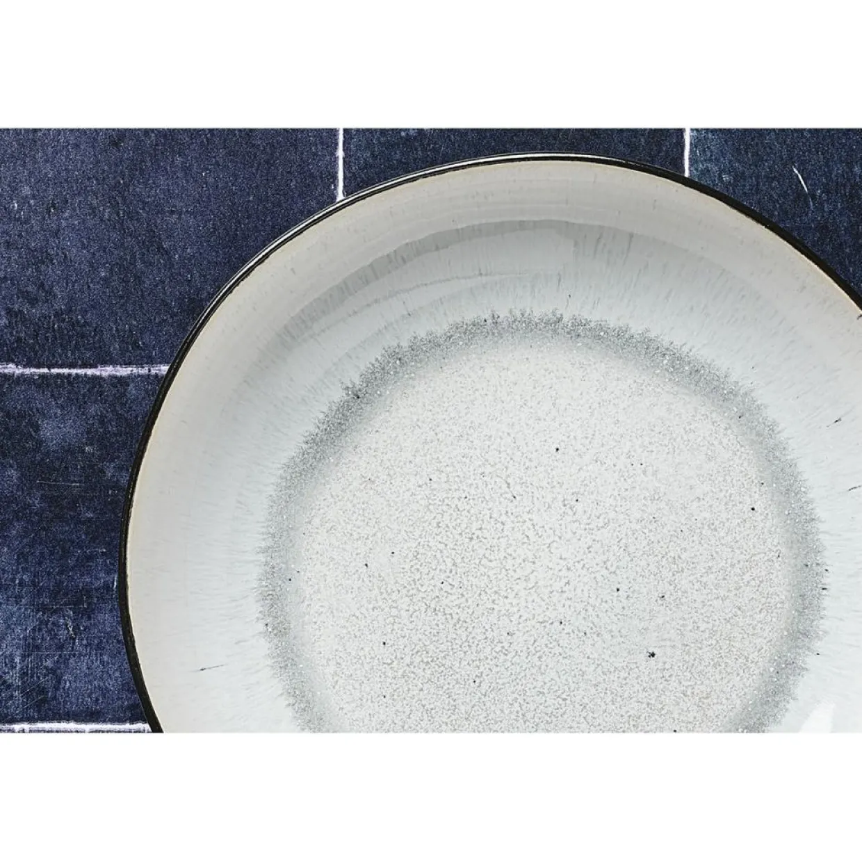 6 Assiettes creuses en Grès Iris blanc/ivoire - D.22.5 cm-Bjorn Clearance