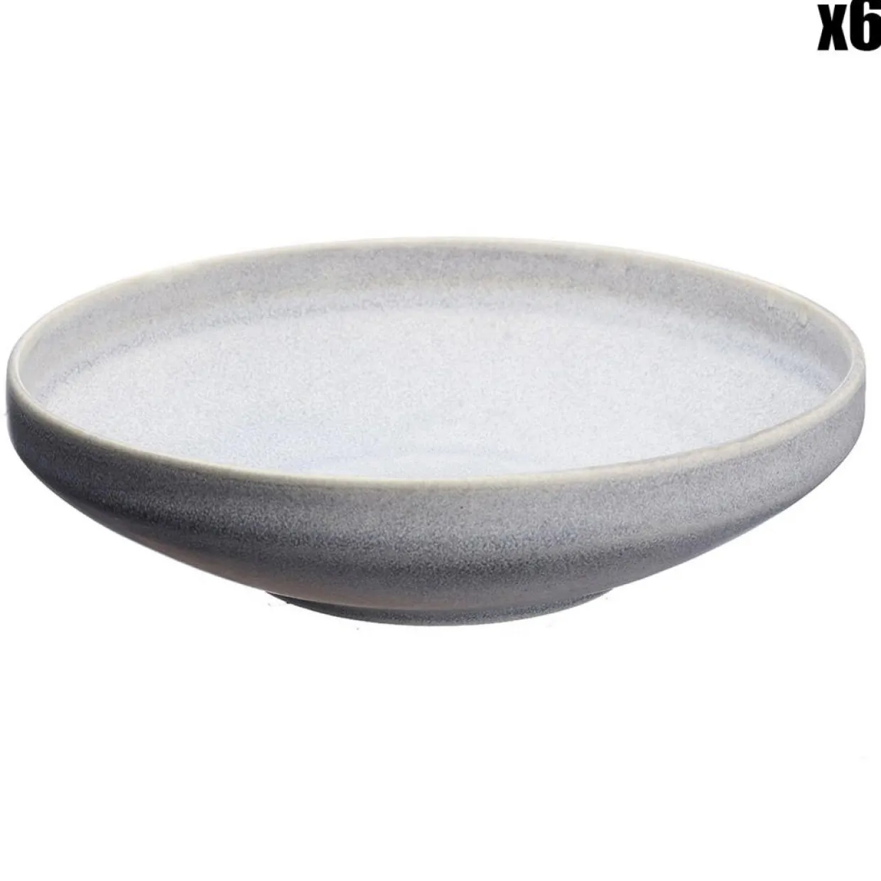 6 Assiettes creuses en Grès Stone gris clair - D.20 cm-Bjorn Discount