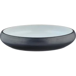 Bjorn Assiettes^4 Assiettes creuses en Grès Gorumet blanc granité/noir onyx - D.21,5 cm