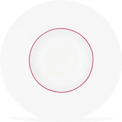 6 Assiettes creuses en Porcelaine Ligne blanches - D.30 cm-Fauchon Clearance