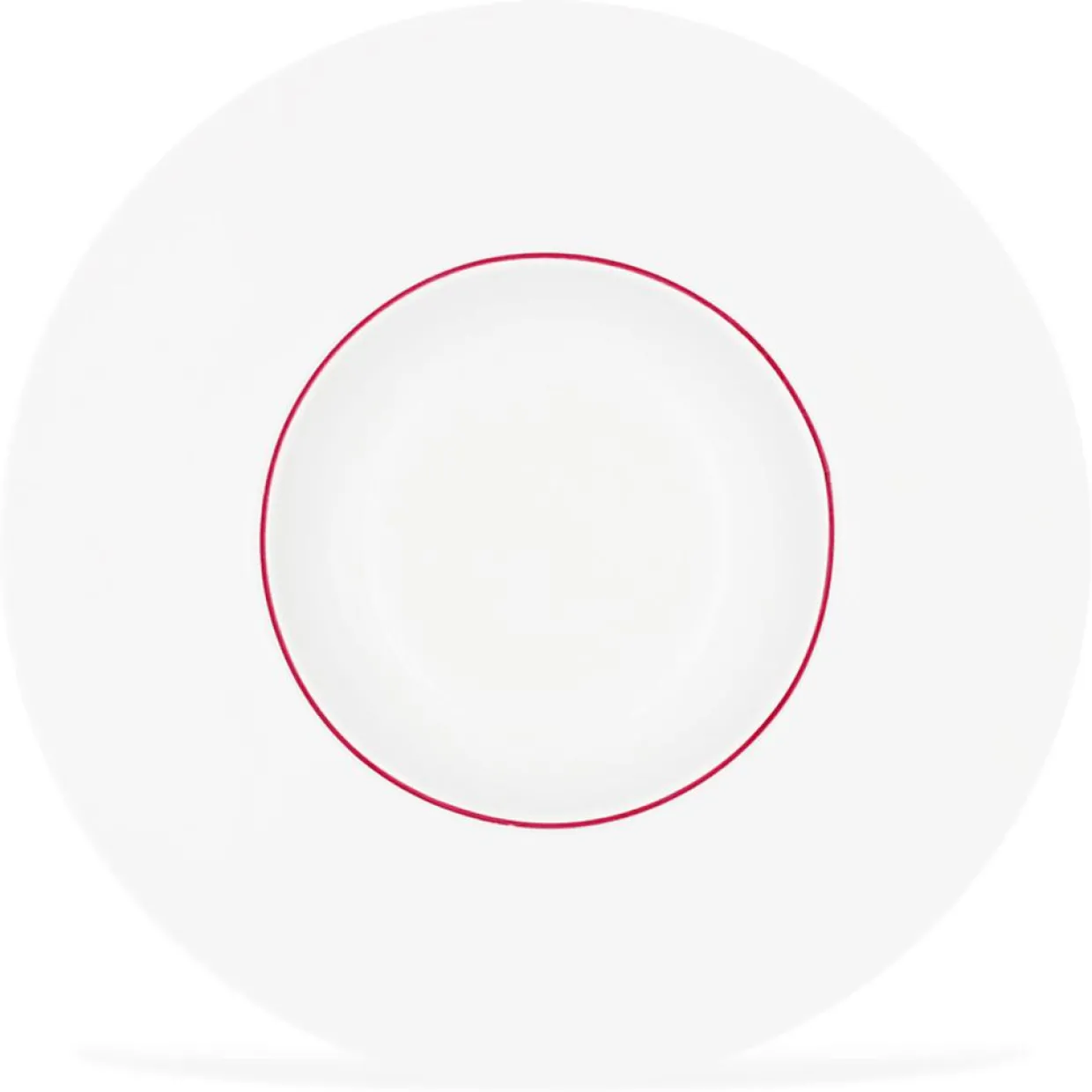 6 Assiettes creuses en Porcelaine Ligne blanches - D.30 cm-Fauchon Clearance