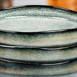 6 Assiettes Creuses Genesis bleu/gris/kaki - 100 cl-Bjorn Sale