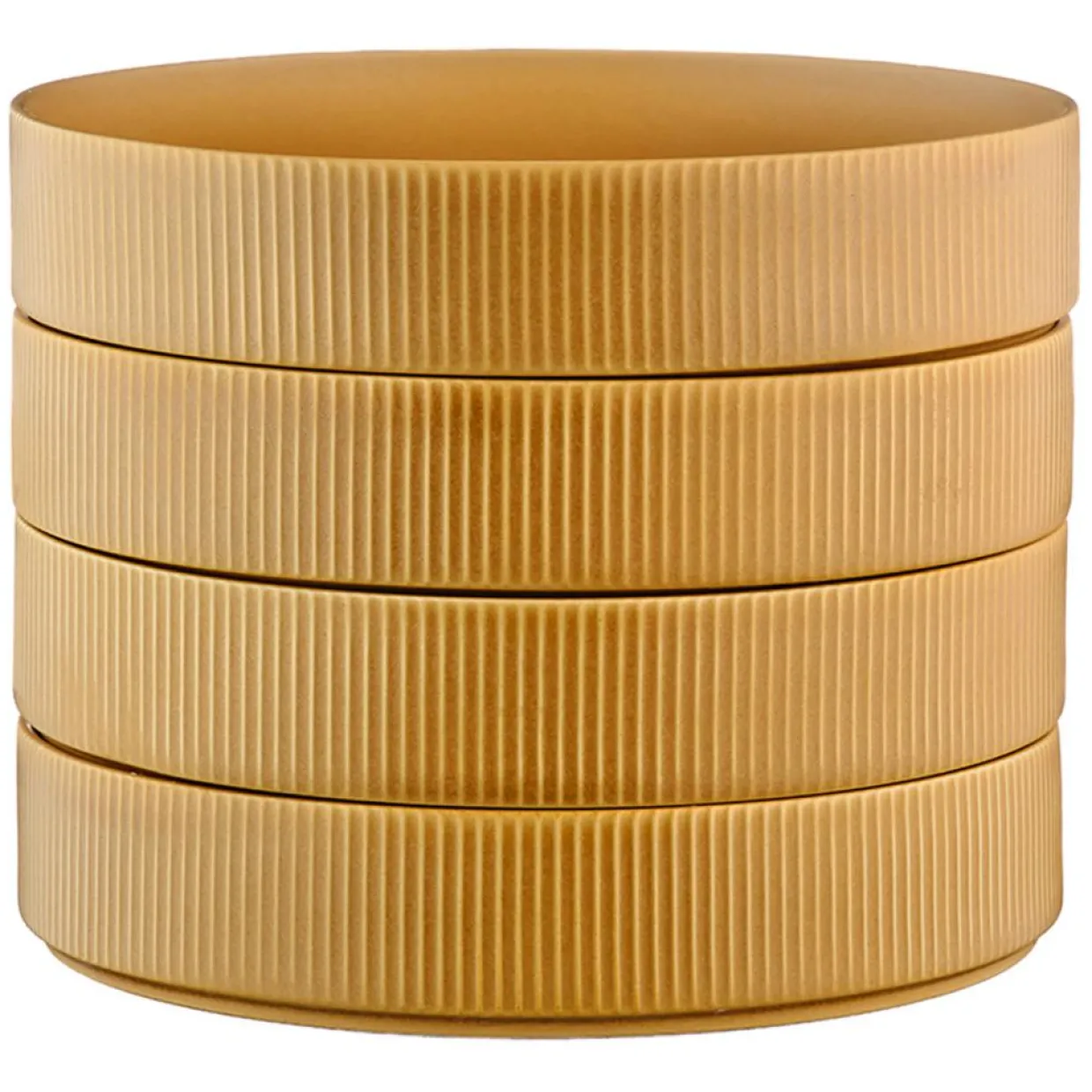 Bjorn Assiettes^4 Assiettes Creuses Scandi jaune ocre - 100 cl