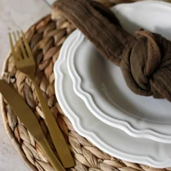 6 Assiettes CreusesCharlotte 22Cm En GrèsBlanc-Novastyl