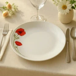 Novastyl Assiettes^6 Assiettes Creuses20.5Cm Coquelicot EnPorcelaine