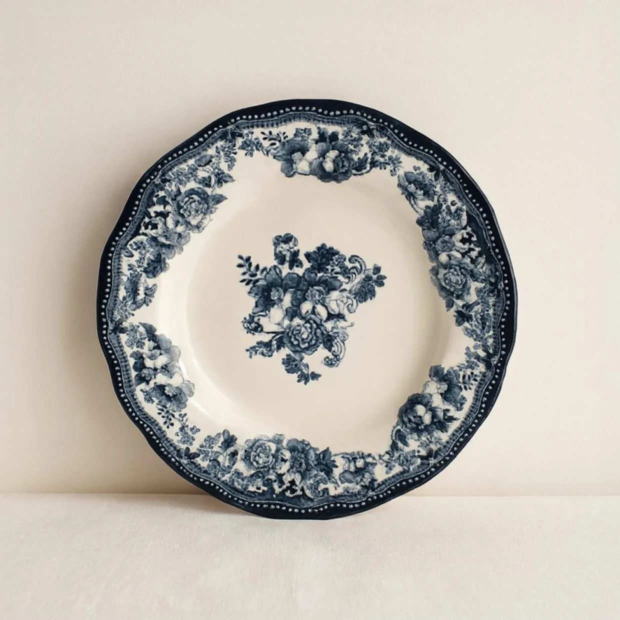 6 Assiettes CreusesEn Porcelaine BleuFaustine 22Cm-Novastyl Outlet