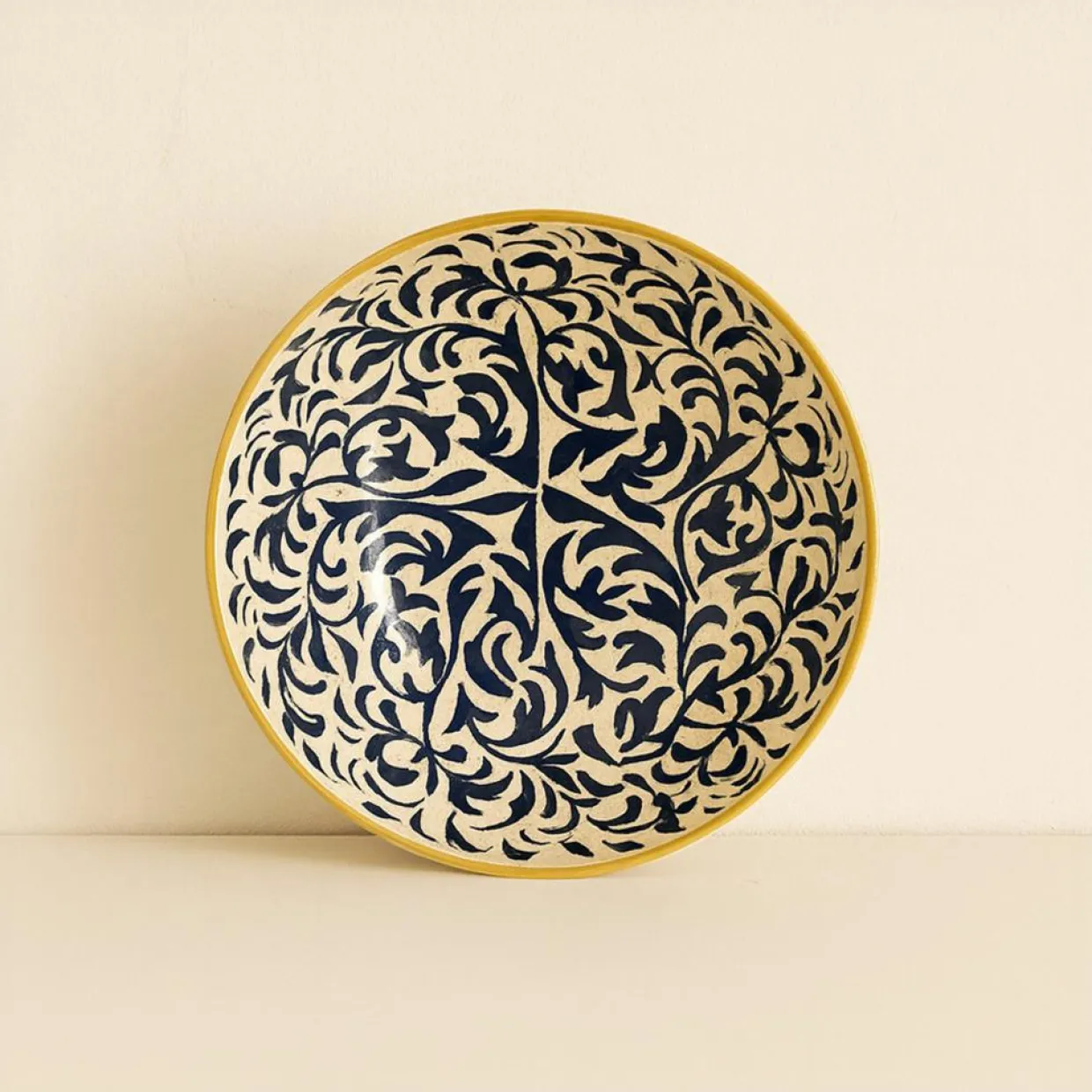 6 Assiettes CreusesHéraclée 20Cm En GrèsDécor Bleu-Novastyl Clearance