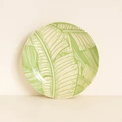6 Assiettes CreusesLeaves 20.5CmEn Grès Vert-Novastyl Best