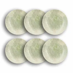 6 Assiettes CreusesNature 23Cm EnPorcelaine-Novastyl Best