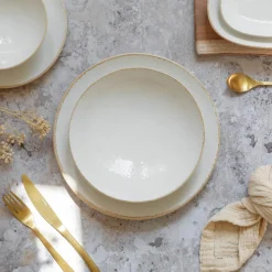 Novastyl Assiettes^6 Assiettes CreusesNuance 21Cm EnPorcelaine Blanc