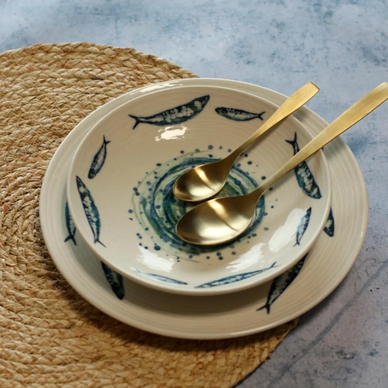 6 Assiettes CreusesSardine 21.5Cm EnFaience-Novastyl Outlet