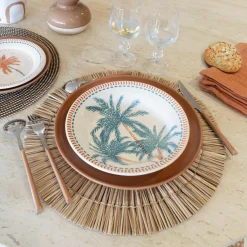 6 Assiettes CreusesTropique 21.5Cm En Grès-Novastyl New