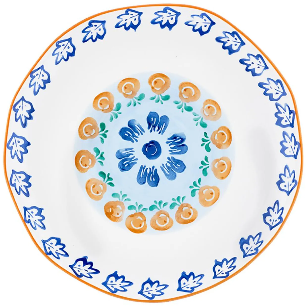 Bjorn Assiettes^4 Assiettes de Cuisine en Porcelaine Napoli multicolore - D.27 cm