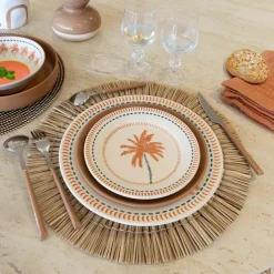 6 Assiettes ÀDessert Tropique 18Cm EnGrès-Novastyl