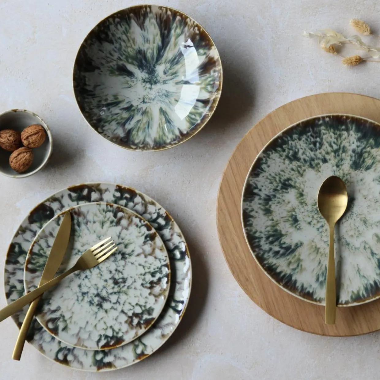 6 Assiettes DessertsMaka 20Cm En Porcelaine-Novastyl New