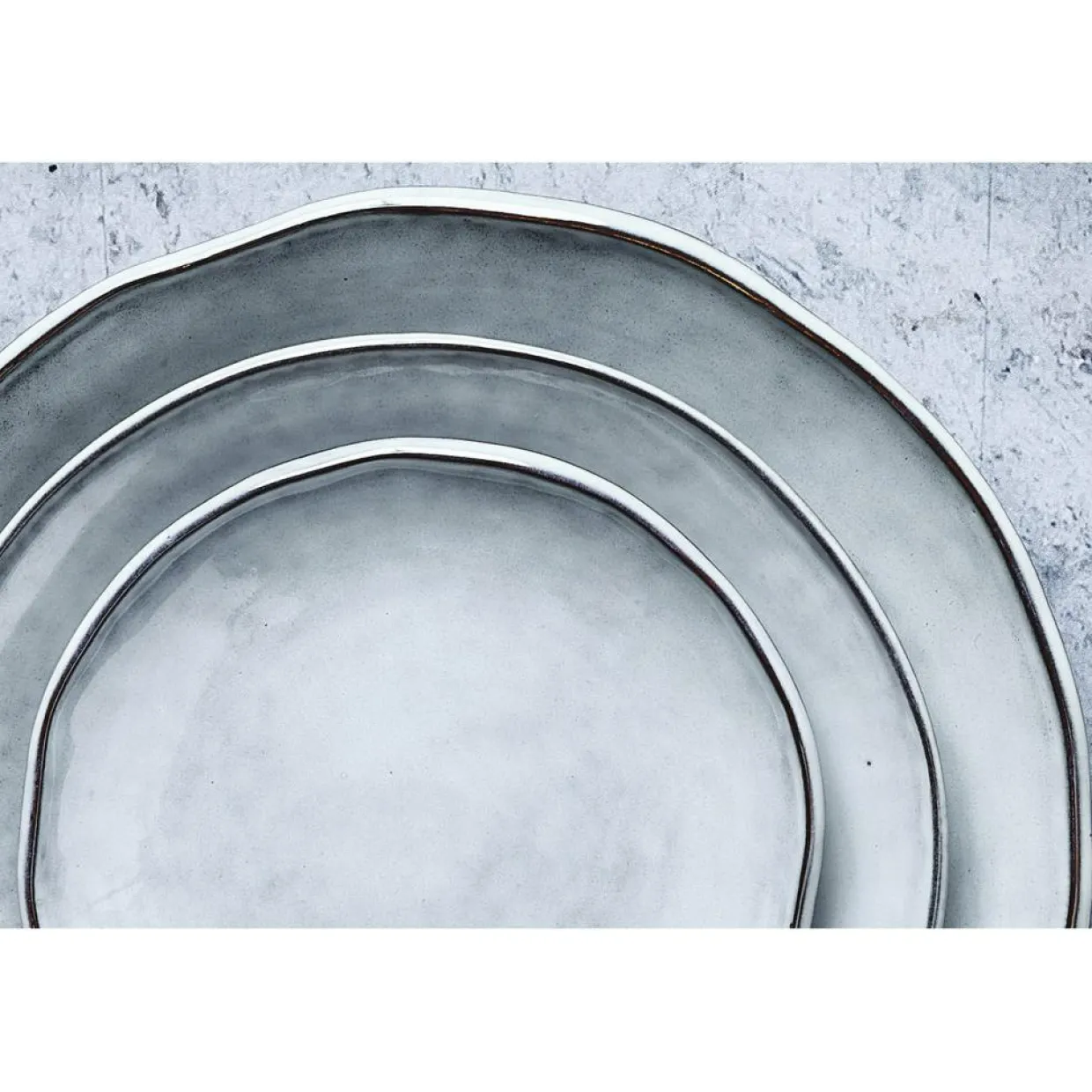 6 Assiettes en Grès Cloud gris clair - D.16 cm-Bjorn Best