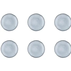 6 Assiettes en Grès Cloud gris clair - D.16 cm-Bjorn Best