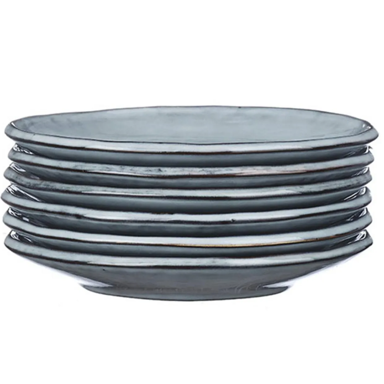 6 Assiettes en Grès Cloud gris clair - D.16 cm-Bjorn Best