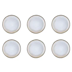 6 Assiettes en Grès dessert Iris blanc/ivoire - D.21.5 cm-Bjorn New