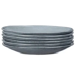 6 Assiettes en Grès dessert Cloud gris clair - D.21.5 cm-Bjorn
