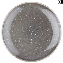Bjorn Assiettes^6 Assiettes en Grès dessert Stellar gris/anthracite - D.22 cm