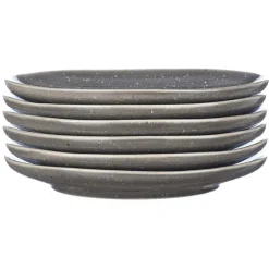 Bjorn Assiettes^6 Assiettes en Grès dessert Stellar gris/anthracite - D.22 cm