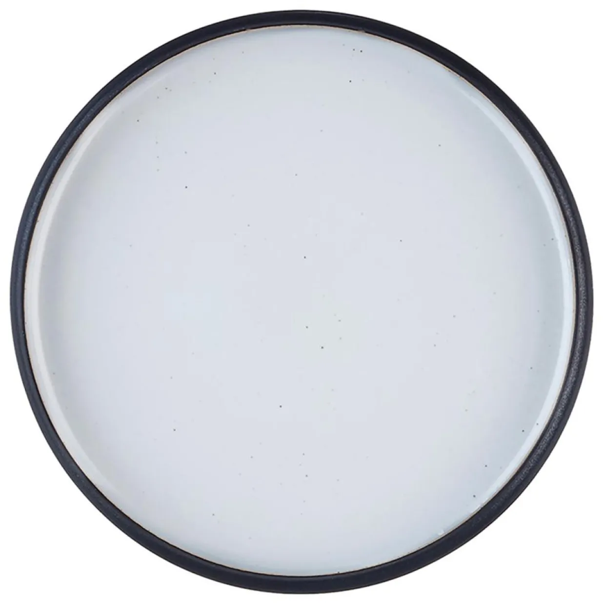 Bjorn Assiettes^4 Assiettes en Grès Gourmet blanc granité/noir onyx - D.15 cm