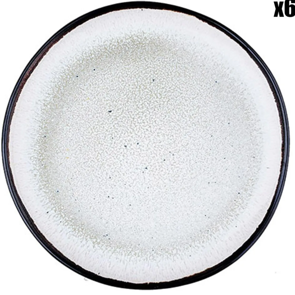 Bjorn Assiettes^6 Assiettes en Grès Iris blanc/ivoire - D.16 cm