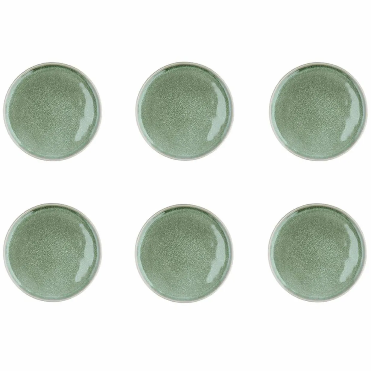6 Assiettes en Grès Magma vertes - D.20 cm-Bjorn Discount