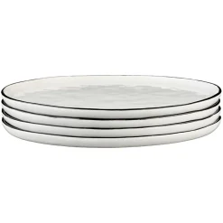 Bjorn Assiettes^4 Assiettes en Grès Napoli blanc neige - D.27 cm