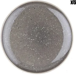 Bjorn Assiettes^6 Assiettes en Grès Stellar gris/anthracite - D.18 cm