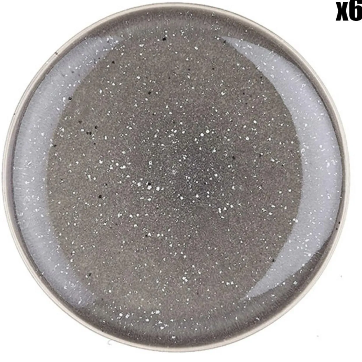 Bjorn Assiettes^6 Assiettes en Grès Stellar gris/anthracite - D.18 cm