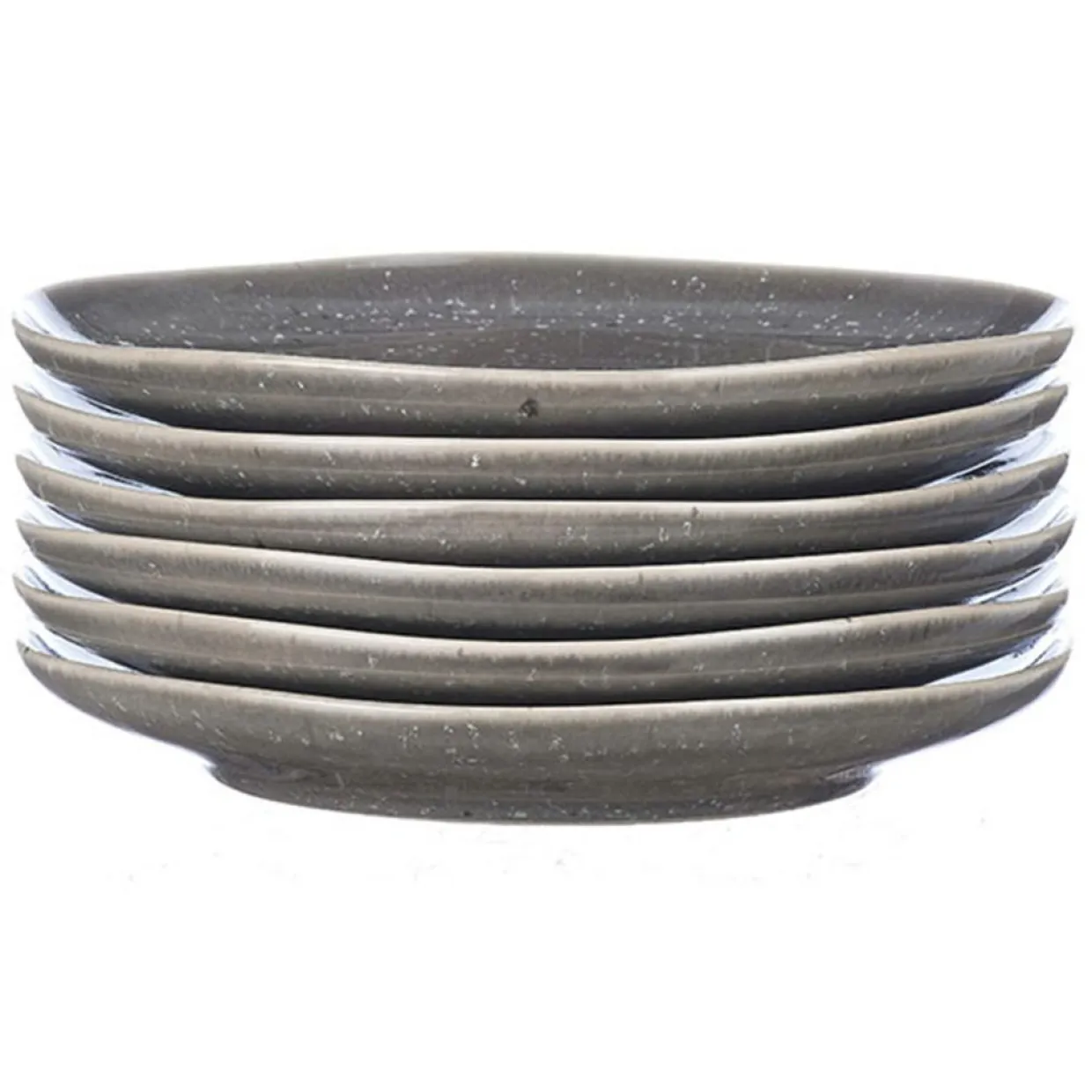 Bjorn Assiettes^6 Assiettes en Grès Stellar gris/anthracite - D.18 cm