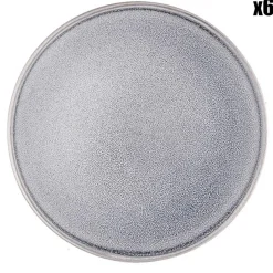 Bjorn Assiettes^6 Assiettes en Grès Stone gris clair - D.19 cm