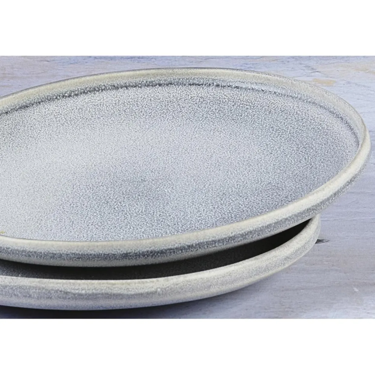 Bjorn Assiettes^6 Assiettes en Grès Stone gris clair - D.19 cm