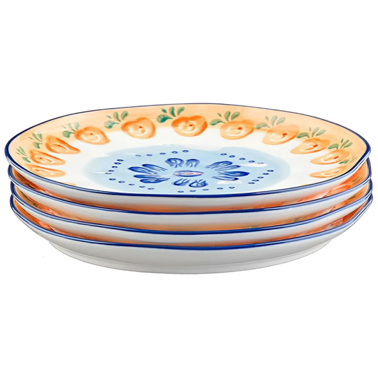 4 Assiettes en Porcelaine Napoli multicolores - D.20 cm-Bjorn Best