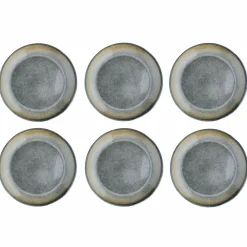 6 Assiettes Genesis bleu/gris kaki - D.27 cm-Bjorn Discount