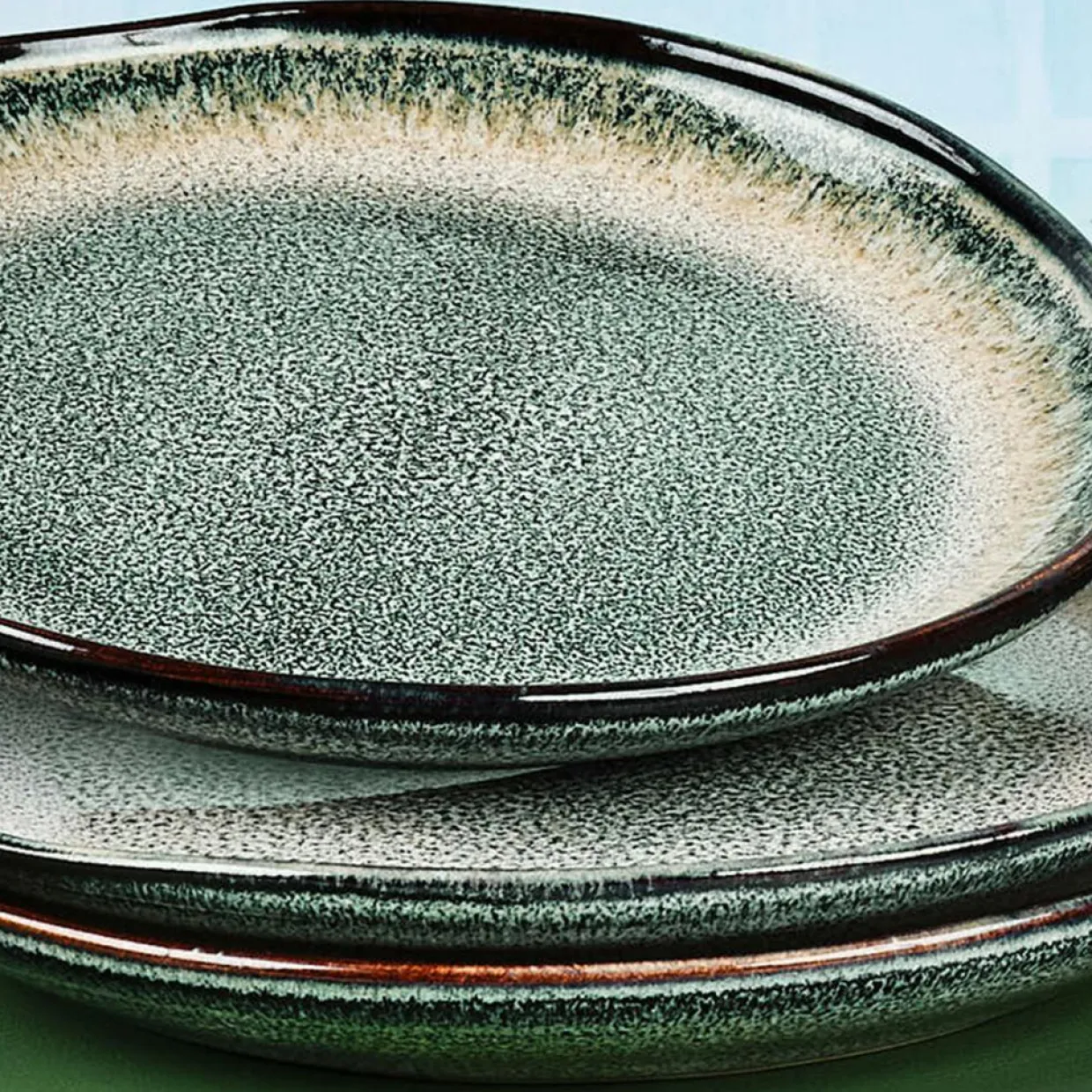 Bjorn Assiettes^6 Assiettes Genesis bleu/gris/kaki - D.10 cm