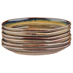 6 Assiettes Genesis marron volcanique - D.16 cm-Bjorn Hot