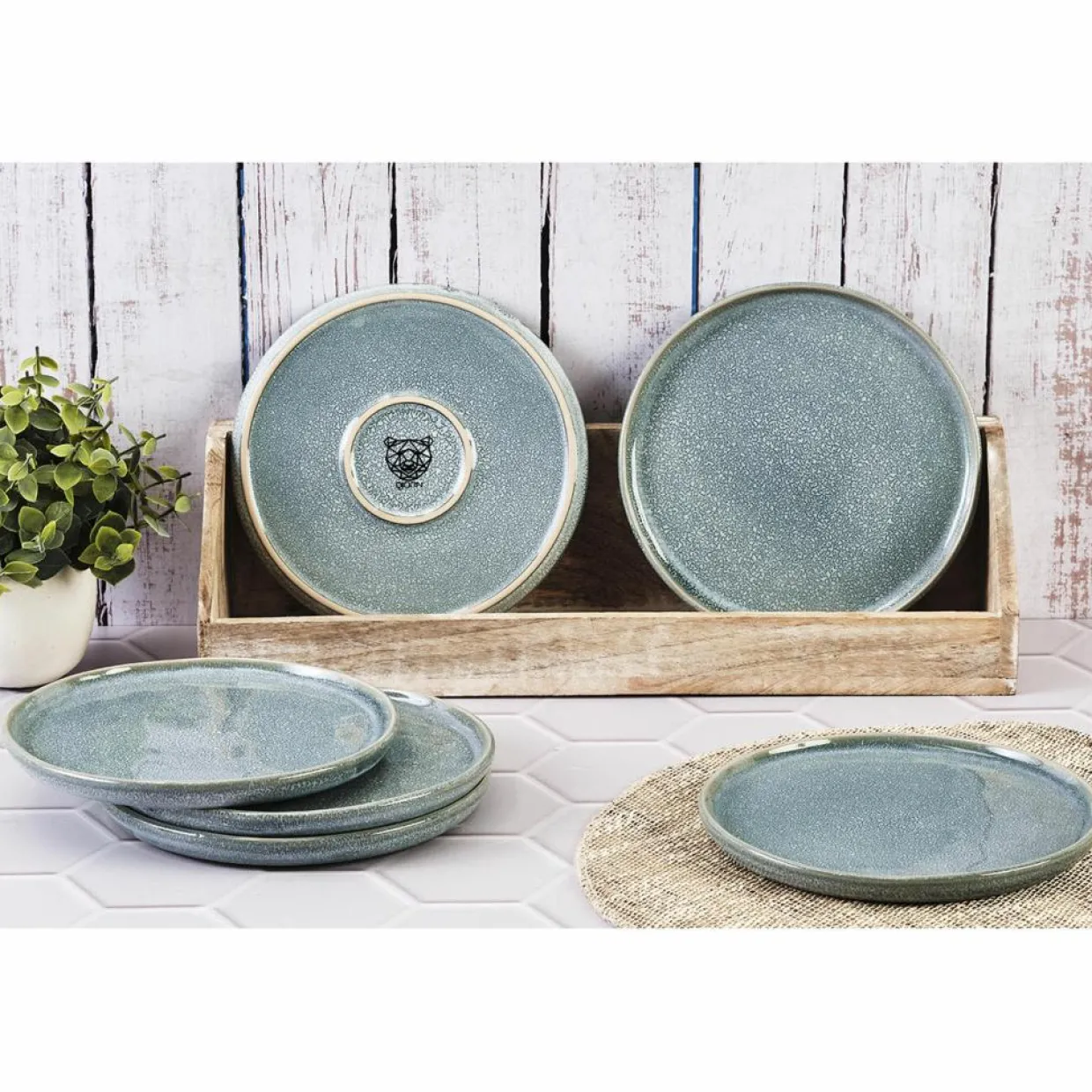 6 Assiettes Magma bleues - D.20 cm-Bjorn Clearance